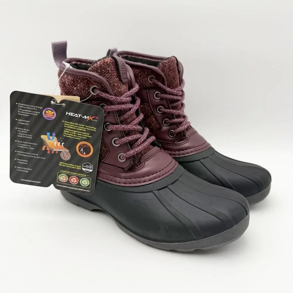 Kamik Kids Sierra Mid Winter Boots US 2 EU 33.5 Burgundy Red Black NIB